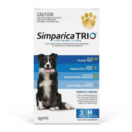 Simparica Trio Dog Medium 10.1 - 20kg Blue VetProductsDirect | Vet