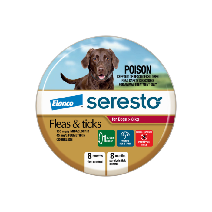 Seresto Flea and Tick Collar Dog Over 8kg Red VetProductsDirect